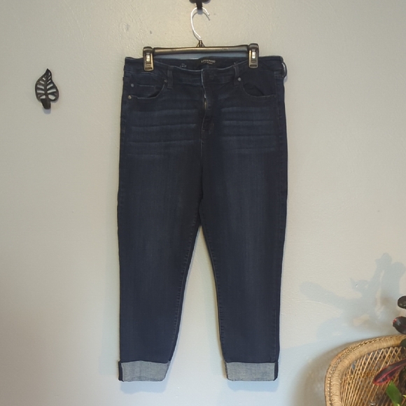 Liverpool Los Angeles The Crop Denim Jeans In Dark Blue Wash Women's Size 14 - Picture 1 of 9